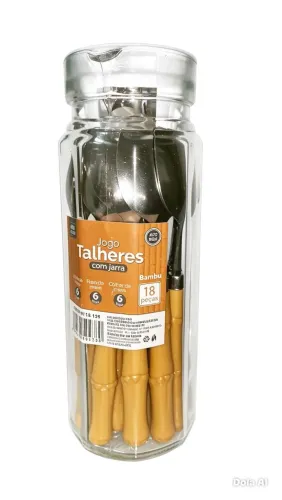 *Jogo de talheres com jarra de vidro