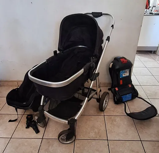 Kit Infanti Completo - Carrinho de bebê + Bebê Conforto + Base Veicular