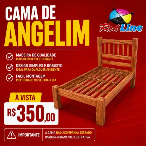 Cama de Angelim solteiro