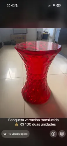 Banqueta vermelha 2 unidades