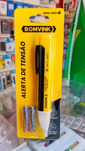 Caneta Detetora De Tensão Elétrica Sonoro Led Alerta Com Pilha - Novo