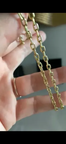 Cordão de ouro 18k cadeado 65 cm 3 mm 8 gramas