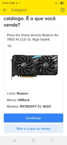 Placa de vídeo Radeon RX 7800xt 16 gigas asrock