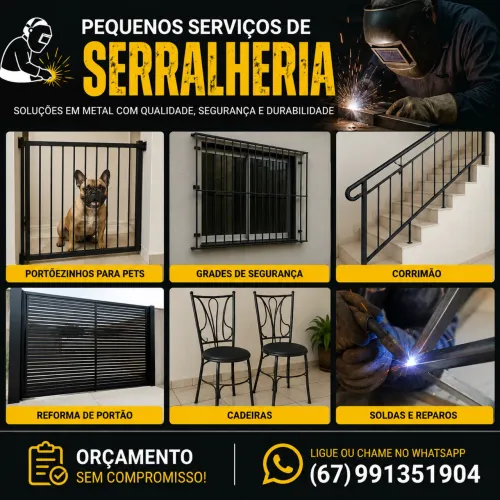 Solda, pequenos serviços de serralheria, portãozinho p/ Pet , cadeiras, grades e reparos
