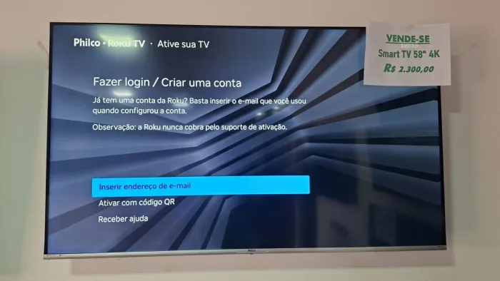 TV 58 POLEGADAS SMART 4K BORDA INFINITA SISTEMA OPERACIONAL ROKU TV SUPER RAPIDA 