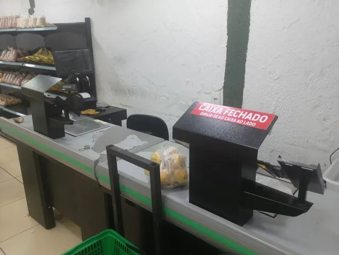1Checkout por 4.500,00 de supermercado com recorte para balança sistema completo.