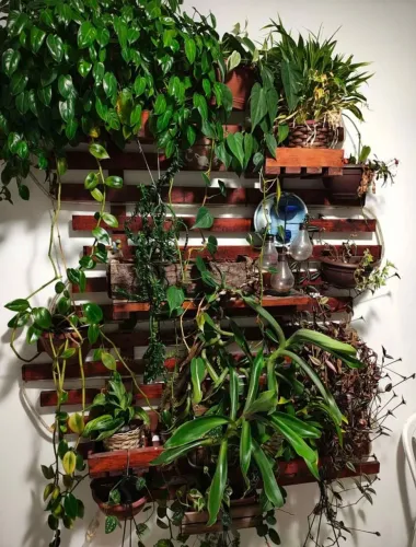 Painel Madeira para Jardim Plantas Vertical de parede, treliça. TAM: 1,45M x 1,45M