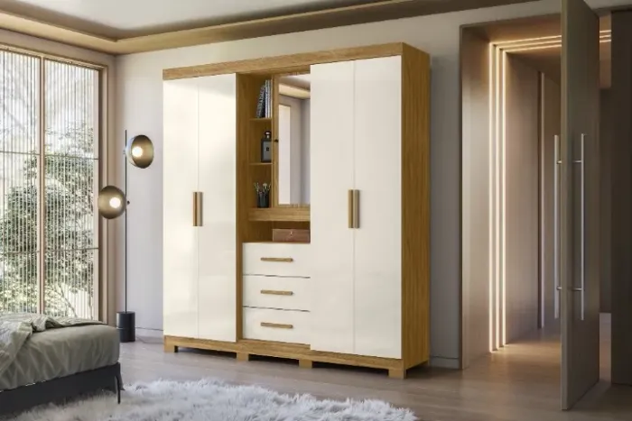 Guarda-roupa 5 Portas e 3 Gavetas Eldorado