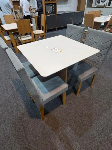 Mesa de jantar com tampo de vidro OFERTA entrega Grátis