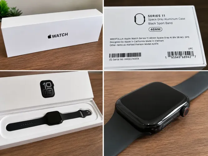Apple watch séries 11 46mm space Gray al Black SB M/L GPS