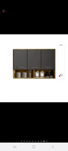 VENDO UM ARMARIO AÉREO DE COZINHA,  COM 3 PORTAS, PRETO,  SEMI NOVO