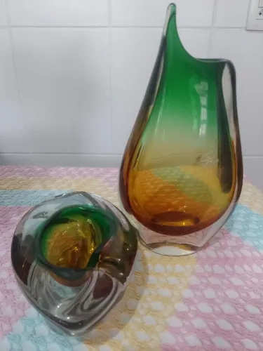 Vaso e cinzeiros murano