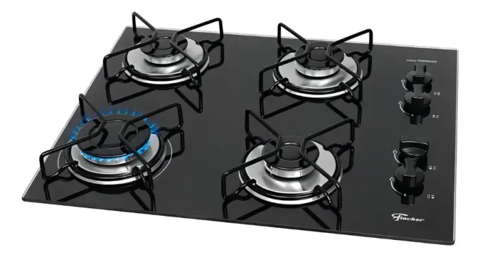 Cooktop Fischer 4 Bocas Fit Line Preto - Seminovo c/ Nota Fiscal