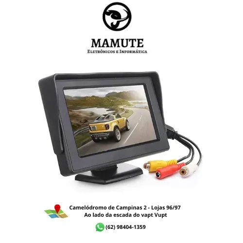 Tela Automotiva 4.3 Monitor Veicular Lcd Entrada Av 12v/24v Compatível Com Câmera De Ré