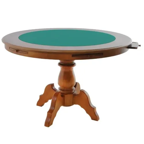 Mesa de Jogos Carteado Redonda Montreal 6 Lugares Tampo Reversível com 6 bandejas