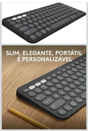 Teclado Sem fio Logitech K380S Pebble Keys 2