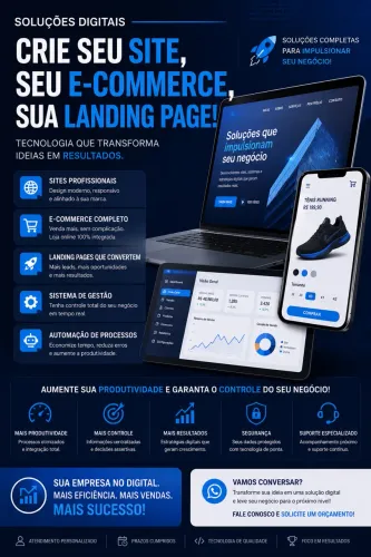 Criação de Sites, E-commerce, Landing Pages e Sistemas de Gestão