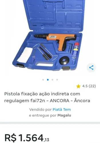 PISTOLA FIXACAO DE ACAO INDIRETA COM REGULAGEM fai72n - ANCORA