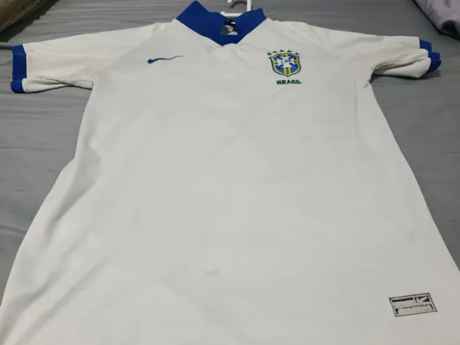Camisa do Brasil - Seleção Polo Branca e Azul