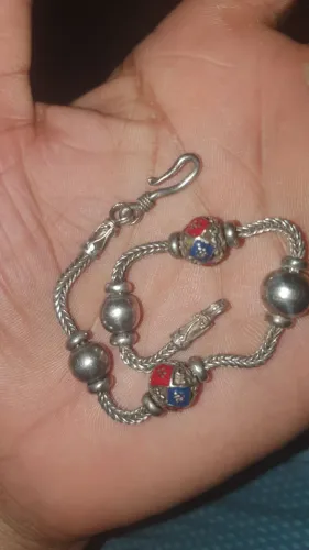 Pulseira prata bali colorida