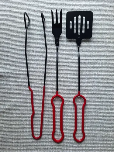 Kit Utensílios para Churrasco em Aço - 3 Peças
