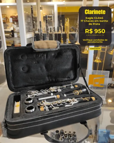 Clarinete 17 Chaves Eagle CL04S - Em banho de Prata