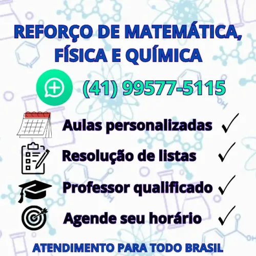 Professor especialista em Matemática, Física e Química