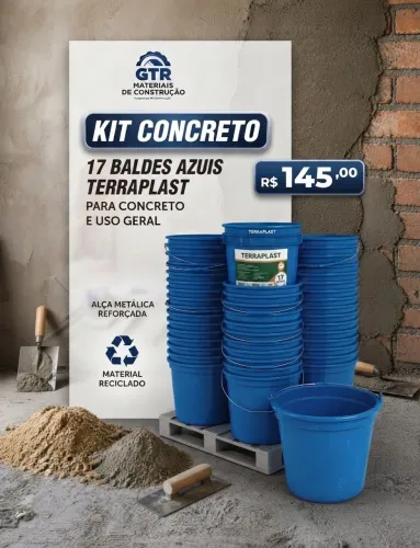 17 Baldes P/Concreto uso Geral KIT COMPLETO