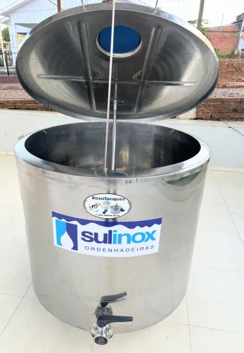  Tina Tanque 500 Litros Refrigerado Inox para Açaí, Sorvetes Leite Caldas Polpas 