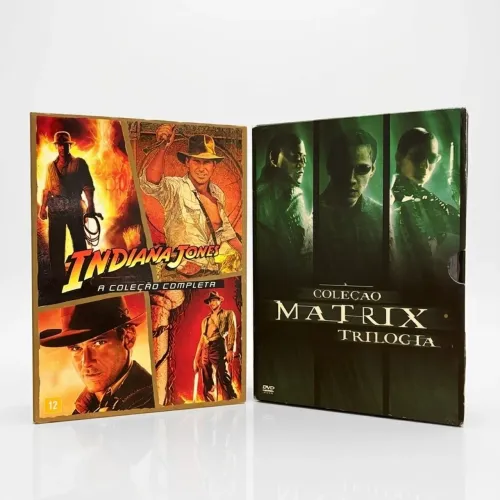 Lote DVDs Colecionador: Box Indiana Jones, Trilogia Matrix (c/ Luva), X-Men e +