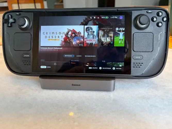 Steam Deck LCD 1TB (SSD Corsair MP600) + Dock Baseus + Acessórios