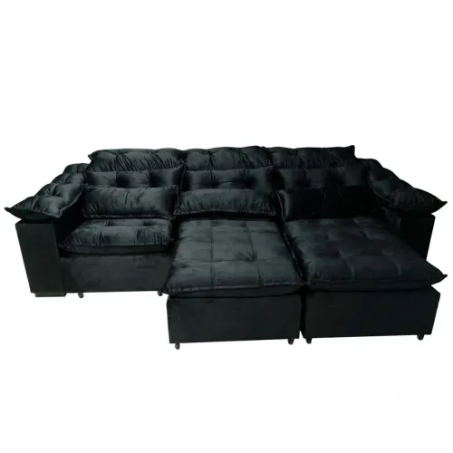 Sofa retratil reclinável, com pilowtop, 2.50 metros 1.60 aberto
