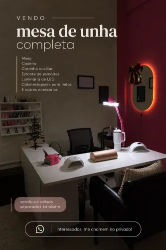 Mesa de Manicure Completa + Utensílios para Unhas