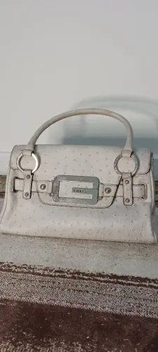 Bolsa vintage Guess couro de avestruz