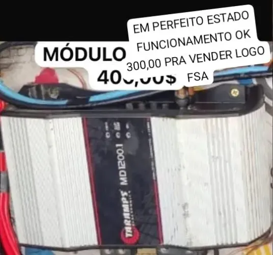 Amplificador Taramps MD 1.200.1EM PERFEITO ESTADO DE CONSERVAÇÃO 300,00 PRA VENDER LOGO