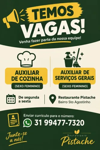 Auxiliar de cozinha e auxiliar de serviços gerais