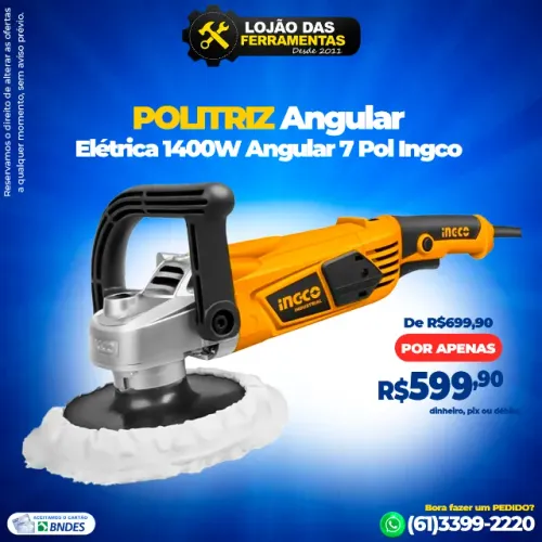 Politriz Lixadeira 1400W Angular 7 Polegadas Ingco
