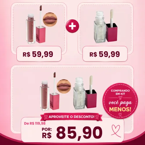 Kit Niina Secrets lábios (batom + gloss)