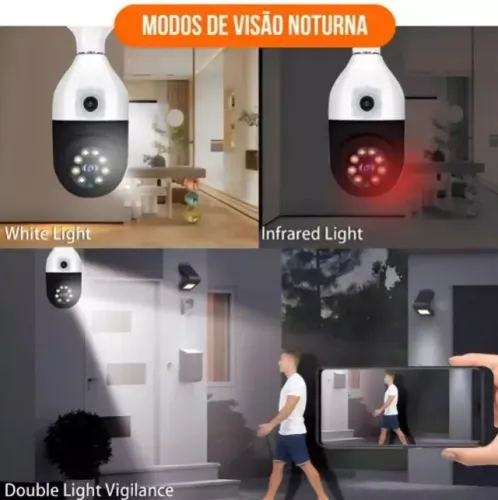 Câmera de Segurança Wi-Fi Full HD 2 Lentes Visão Noturna Microfone Durawell YOOSEE 9696