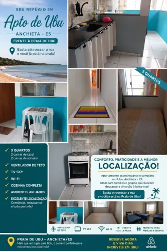 Apt PÉ NA AREIA FRENTE MAR - UBÚ ANCHIETA - ES.