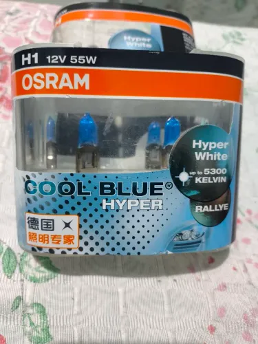 Lâmpada halógena H1 OSRAM Cool BLUE Hyper (importado) super branca 5300 K