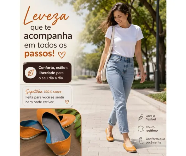 Sapatilha Feminina de couro 36