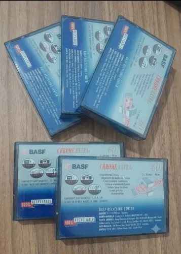 Lote de 5 Fitas k7 BASF Chrome
