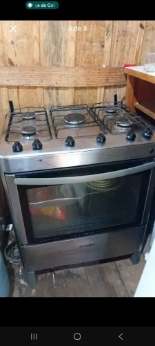 Fogão de 5bocas de inox da Marca Esmaltec..