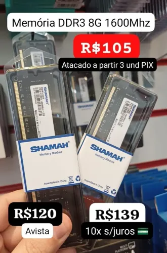 MEMORIA DDR3 8G PRA PC LACRADA GARANTIA NOTA FISCAL