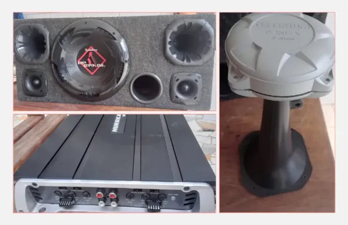 Kit Som Automotivo Completo: Caixa Acústica + Módulo Hurricane