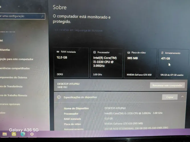 Kit i5 3330 com 12 de ram mais gtx 650