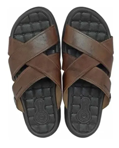 Chinelo Pegada Em Couro Legítimo 