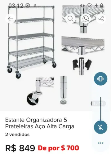 Estante de inox