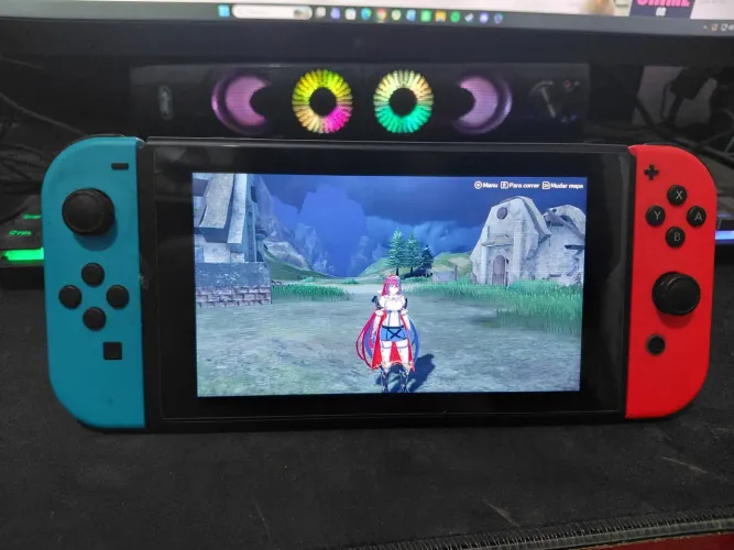 Nintendo Switch v2 desbloqueado 128Gb, case inclusa.